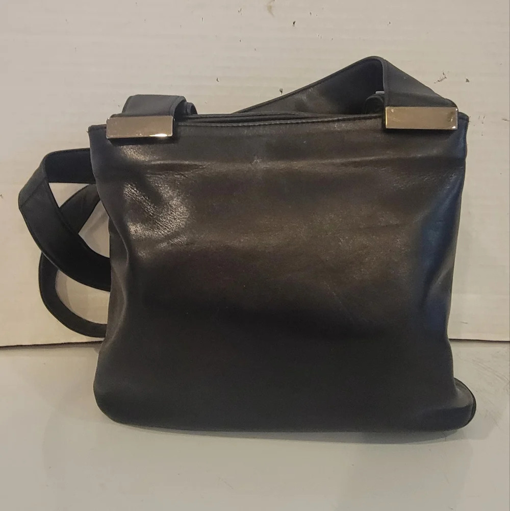 PERLINA BLACK LEATHER‎ SHOULDERBAG HANDBAG